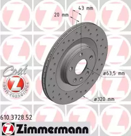 Тормозной диск ZIMMERMANN 610.3728.52