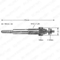 Свеча накаливания DELPHI HDS338