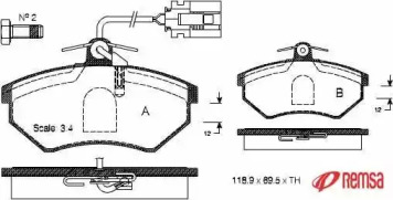 Комплект тормозных колодок METZGER 0134.62