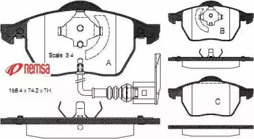 Комплект тормозных колодок METZGER 0390.41