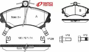 Комплект тормозных колодок METZGER 0590.02