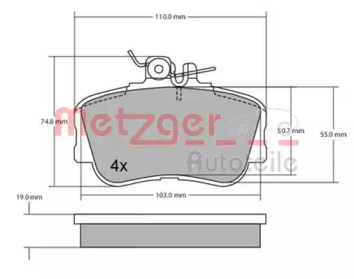 Комплект тормозных колодок METZGER 1170069