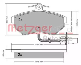 Комплект тормозных колодок METZGER 1170082