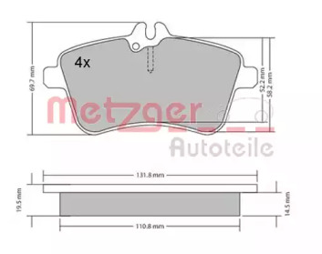 Комплект тормозных колодок METZGER 1170083