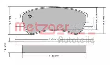 Комплект тормозных колодок METZGER 1170085