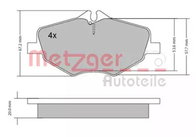 Комплект тормозных колодок METZGER 1170087