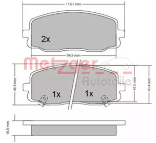 Комплект тормозных колодок METZGER 1170108