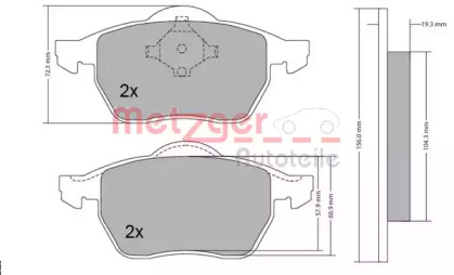 Комплект тормозных колодок METZGER 1170114