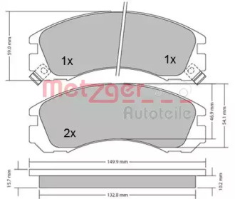 Комплект тормозных колодок METZGER 1170135