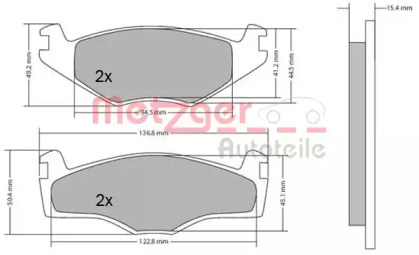 Комплект тормозных колодок METZGER 1170136