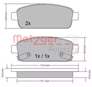 Комплект тормозных колодок METZGER 1170164