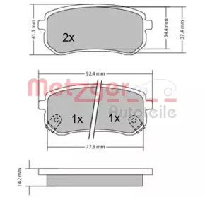 Комплект тормозных колодок METZGER 1170169