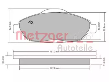 Комплект тормозных колодок METZGER 1170194