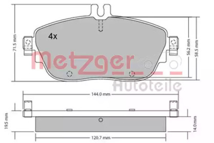 Комплект тормозных колодок METZGER 1170215