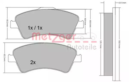 Комплект тормозных колодок METZGER 1170220