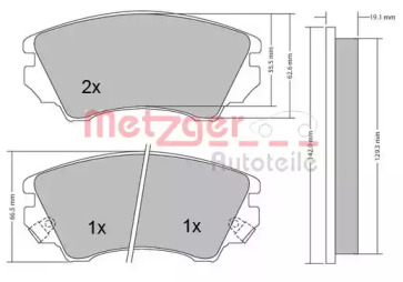 Комплект тормозных колодок METZGER 1170221