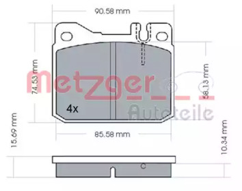 Комплект тормозных колодок METZGER 1170244