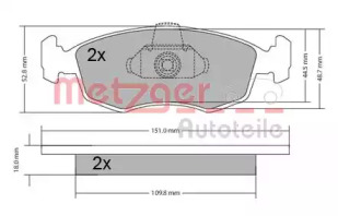 Комплект тормозных колодок METZGER 1170249