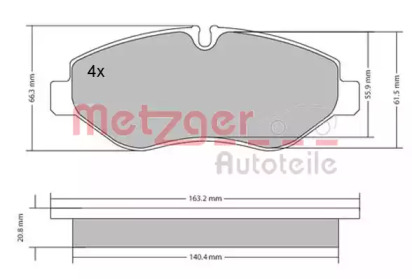 Комплект тормозных колодок METZGER 1170271