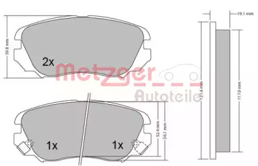 Комплект тормозных колодок METZGER 1170291