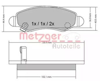 Комплект тормозных колодок METZGER 1170295