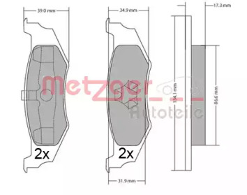 Комплект тормозных колодок METZGER 1170320