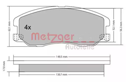 Комплект тормозных колодок METZGER 1170358