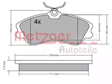 Комплект тормозных колодок METZGER 1170377