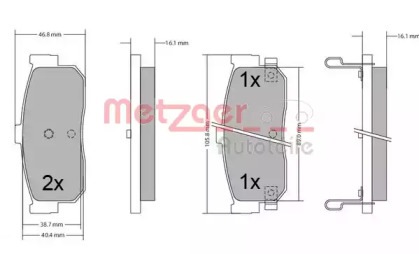 Комплект тормозных колодок METZGER 1170387