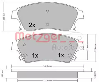 Комплект тормозных колодок METZGER 1170393