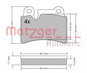 Комплект тормозных колодок METZGER 1170408