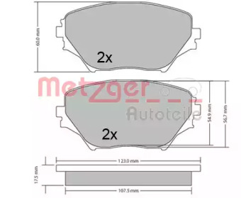 Комплект тормозных колодок METZGER 1170418