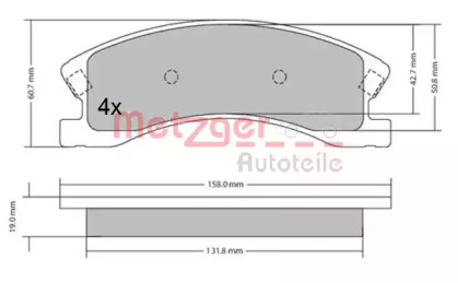 Комплект тормозных колодок METZGER 1170439