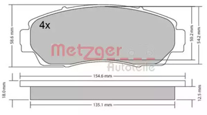 Комплект тормозных колодок METZGER 1170482