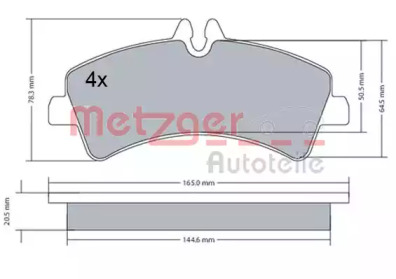 Комплект тормозных колодок METZGER 1170543