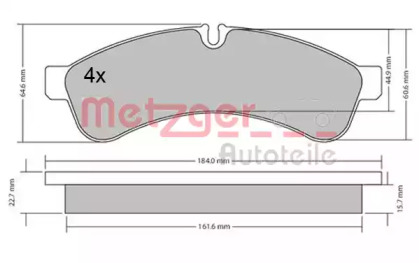 Комплект тормозных колодок METZGER 1170544