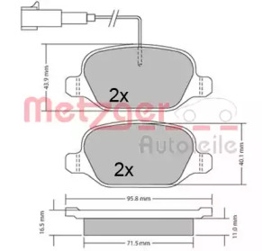 Комплект тормозных колодок METZGER 1170555