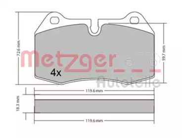 Комплект тормозных колодок METZGER 1170577