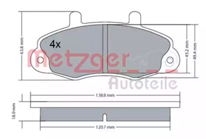 Комплект тормозных колодок METZGER 1170604