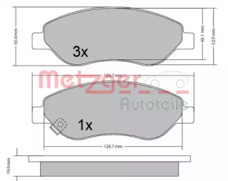 Комплект тормозных колодок METZGER 1170655