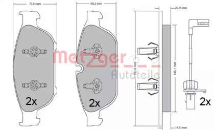 Комплект тормозных колодок METZGER 1170657