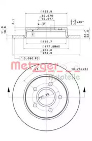 Тормозной диск METZGER 14902 V