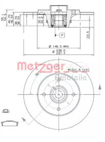 Тормозной диск METZGER 6110724