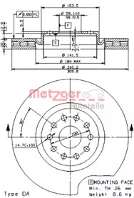 Тормозной диск METZGER 24732 V