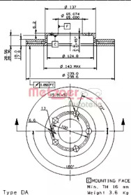 Тормозной диск METZGER 24950