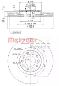 Тормозной диск METZGER 24994 V