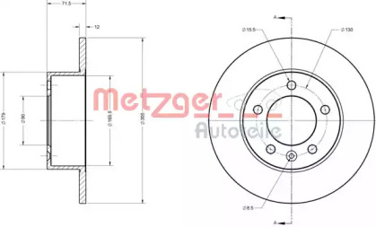 Тормозной диск METZGER 6110011