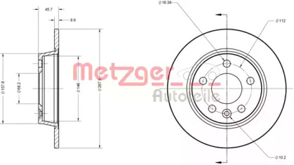 Тормозной диск METZGER 6110032