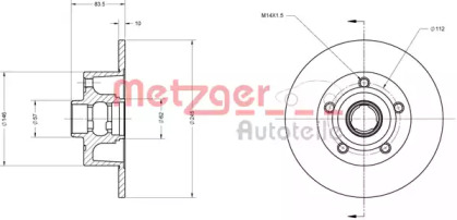 Тормозной диск METZGER 6110043