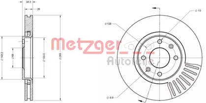 Тормозной диск METZGER 6110050